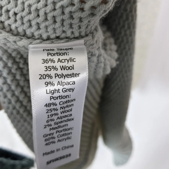 Market & Spruce Stratford Patchwork Alpaca Wool Cowl Neck Pullover Sweater Top S - Picture 5 of 5